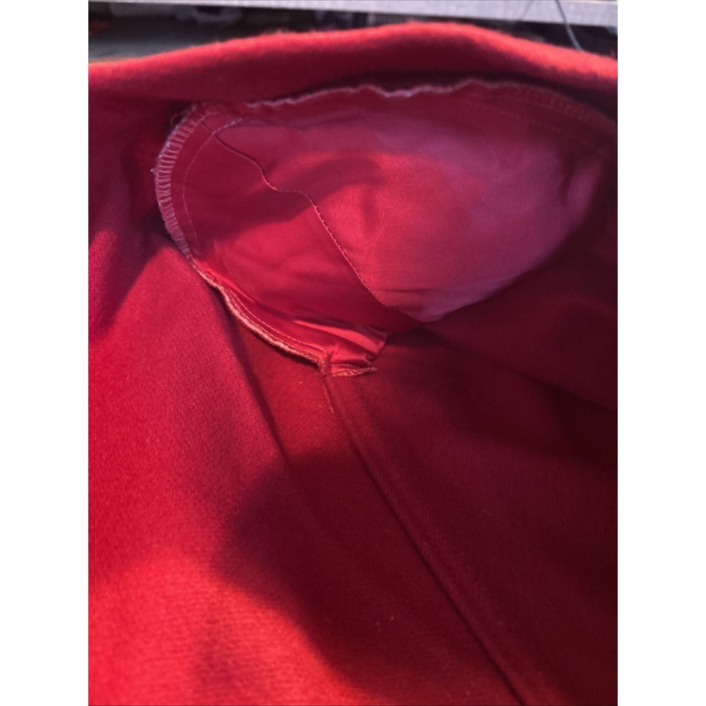Linda Allard for Ellen Tracy Red 100% Wool Open Front Cardigan Jacket Womens 8 - Picture 4 of 12